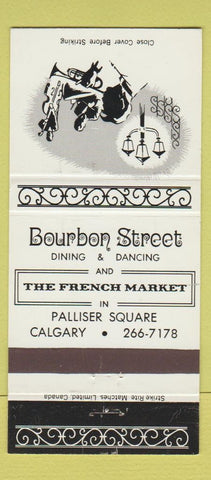 Matchbook Cover - Bourbon Street Restaurant Calgary AB 30 Strike