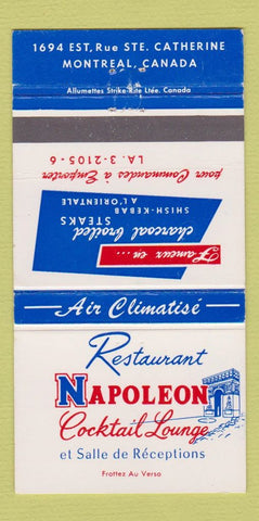 Matchbook Cover - Restaurant Napoleon Montreal QC 30 Strike
