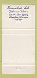 Matchbook Cover - Berman Bach Men's Clothes Milwaukee WI 30 Strike