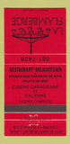 Matchbook Cover - LA Flamberge Restaurant Deli Italian Laval QC 30 Strike