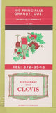 Matchbook Cover - Restaurant Chez Clovis Granby QC 30 Strike