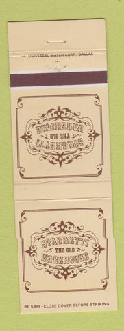 Matchbook Cover - Old Spaghetti Warehouse Dallas Houston Austin TX