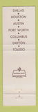 Matchbook Cover - Old Spaghetti Warehouse Dallas Houston Austin TX