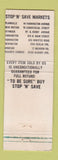 Matchbook Cover - Stop n Save Markets Grocery WEAR