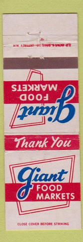 Matchbook Cover - Giant Food Market Grocery WEAR