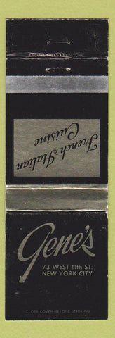 Matchbook Cover - Gene's French Italian Restaurant New York City WEAR