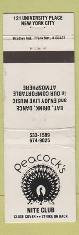 Matchbook Cover - Peacock's Nite Club New York City WORN