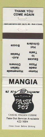 Matchbook Cover - Pasta Pot Italian Mangia East Killington VT