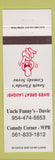 Matchbook Cover - Uncle Funny's Comedy Club Davie FL