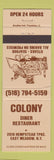 Matchbook Cover - Colony Diner Restaurant East Meadow NY WEAR
