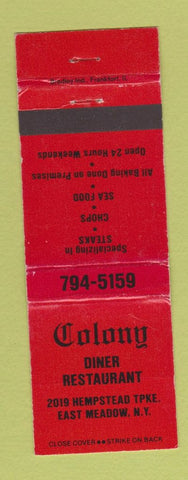 Matchbook Cover - Colony Diner Restaurant East Meadow NY WEAR