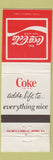 Matchbook Cover - Coca Cola Soda Everything Nice WEAR