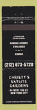 Matchbook Cover - Christy's Skylite Gardens New York City WEAR