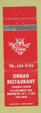 Matchbook Cover - Sinbad Restaurant Brooklyn NY Lebanese WEAR