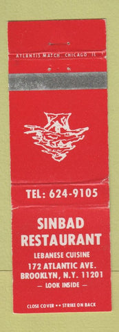 Matchbook Cover - Sinbad Restaurant Brooklyn NY Lebanese WEAR
