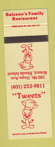 Matchbook Cover - Tweets Balzano's Family Restaurant Bristol RI