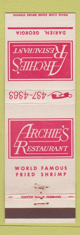 Matchbook Cover - Archie's Restaurant Darien GA