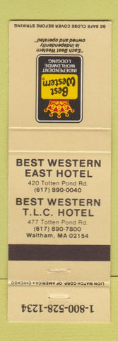 Matchbook Cover - Best Western Waltham MA