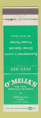 Matchbook Cover - O'Melia's Restaurant New York City