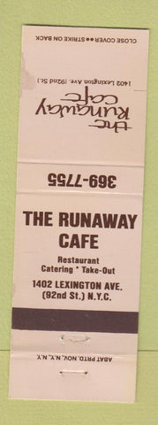 Matchbook Cover - Runaway Cafe New York City WORN