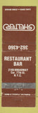 Matchbook Cover - Shelter New York City restaurant WEAR