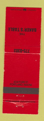 Matchbook Cover - Baker's Table Portland ME