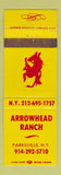 Matchbook Cover - Arrowhead Ranch Parksville NY WEAR