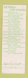 Matchbook Cover - Octopus Car Washes Albuquerque Madison Milwaukee WI Phoenix