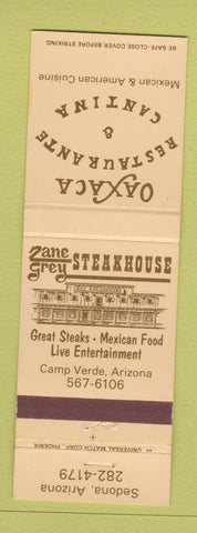 Matchbook Cover - Oaxaca Restaurante Mexican Sedona AZ