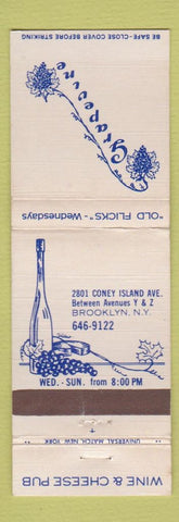 Matchbook Cover - Grapevine Restaurant Brooklyn NY WEAR