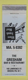 Matchbook Cover - Gresham Bar Restaurant Brooklyn NY WEAR