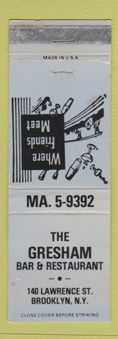 Matchbook Cover - Gresham Bar Restaurant Brooklyn NY WEAR