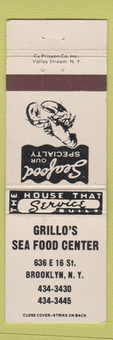 Matchbook Cover - Grillo's Sea Food Center Brooklyn NY