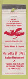 Matchbook Cover - Grotto D Ora Italian Brooklyn NY WORN