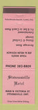 Matchbook Cover - Stevensville Hotel ON PINK