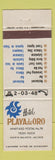 Matchbook Cover - Hotel Playa De Oro Puerto Vallarta Mexico