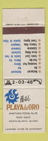 Matchbook Cover - Hotel Playa De Oro Puerto Vallarta Mexico