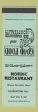 Matchbook Cover - Nordic Restaurant Haliburton ON Gulf oil gas