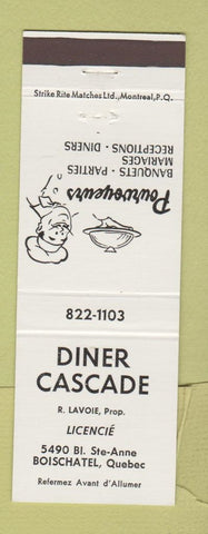 Matchbook Cover - Diner Cascade Boischatel QC