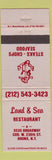 Matchbook Cover - Land and Sea Restaurant Bronx NY WEAR