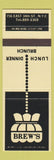 Matchbook Cover - Brew's Restaurant New York City