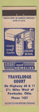 Matchbook Cover - Travelodge Court Pawhuska OK low phone #