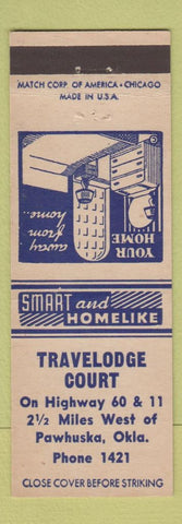 Matchbook Cover - Travelodge Court Pawhuska OK low phone #