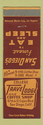 Matchbook Cover - Travelodge College San Diego CA #2
