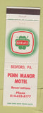 Matchbook Cover - Penn Manor Motel Bedford PA