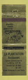 Matchbook Cover - La Plantation Restaurant  QC WEAR