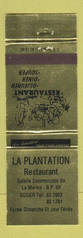 Matchbook Cover - La Plantation Restaurant  QC WEAR