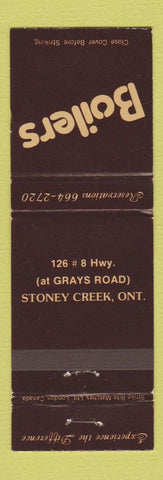 Matchbook Cover - Boilers Stoney Creek ON