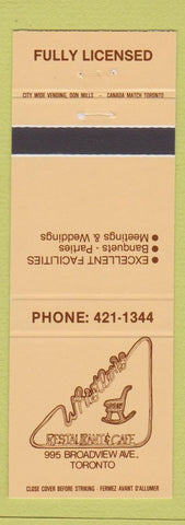Matchbook Cover - Whistler's Restaurant Cafe Toronto ON