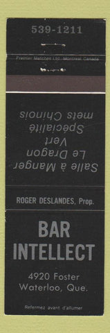 Matchbook Cover - Bar Intellect Waterloo ON